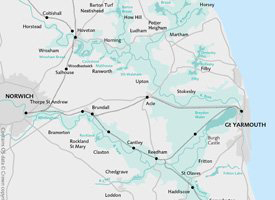 Map of The Norfolk Broads